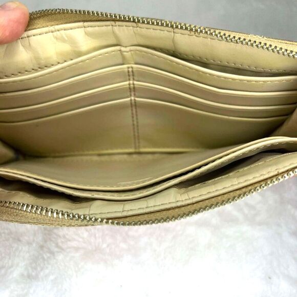 Coach Signature C Coral and Khaki Wallet - Picture 8 of 11